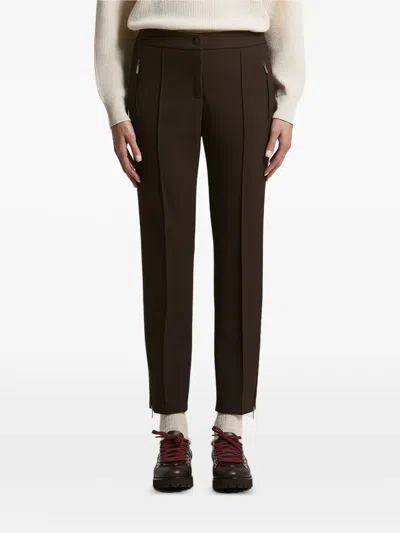 Peserico Zip-detail Tapered Trousers In Brown