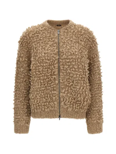 Peserico Zip-fastening Bomber Jacket In Neutral