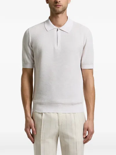 Peserico Zip-fastening Short-sleeve Polo Shirt In Neutral