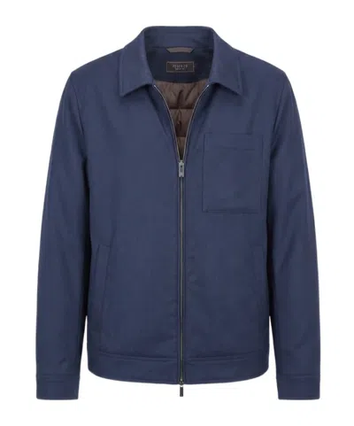Peserico Zipped Bomber Jacket In Blue