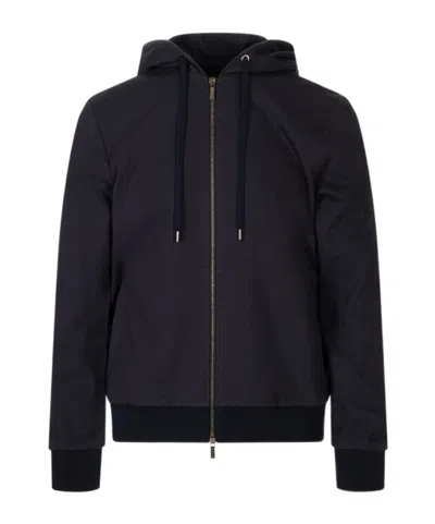 Peserico Zip-up Hooded Casual Jacket In Black