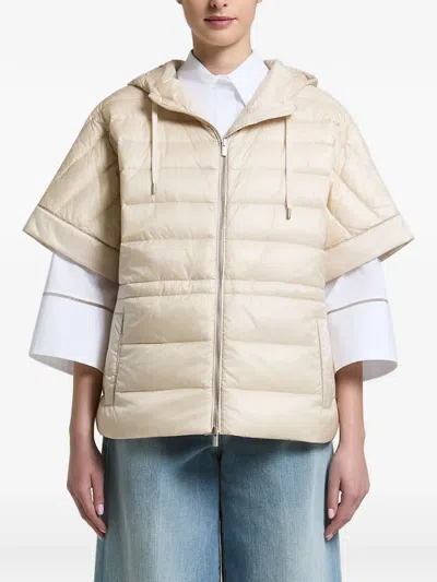 Peserico Zip-up Puffer Jacket In Neutral