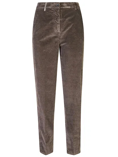 Peserico Corduroy Tapered Trousers In Brown