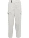 Peserico Cargo Trousers With Stylish Pockets And Luxurious Fabric Blend In Grey