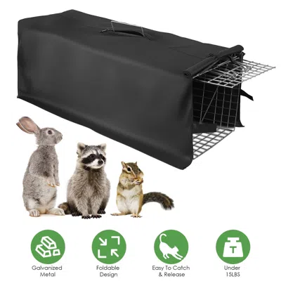 Pestlok 31x12x11' Heavy Duty Folding Live Animal Trap Cage And Cover In Silver