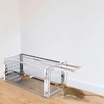 Pestlok Single Door Rat Trap Cage Humane Rodent Trap Mouse Trap Indoor Outdoor For Small Rodents Mice Voles  In Silver