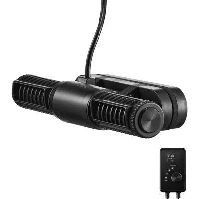 Pet Ap Aquarium Wave Maker, 25w, 2380 Gph Adjustable Cross Flow Pump With Controller, Magnetic Dc 24v Aquar In Black
