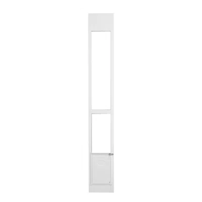 Pet Ap Dog Door For Sliding Glass Door, 75 7/8"-80 11/16" Adjustable Height Doggy Door For Sliding Doors, A In Brown