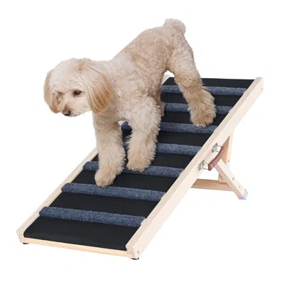 Pet Ap Dog Ramp, Folding Pet Ramp For Bed, Adjustable Dog Ramp For Small, Large, Old Dogs & Cats, Wooden Pe In Multi