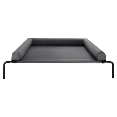 Pet Ap Elevated Dog Bed For Large Dogs, Portable Raised Dog Cot With Washable Pillow, Indoor & Outdoor Pet  In Black