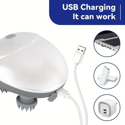 Pet Ap Pet Massager, Pet Scalp Massager, Handheld Electric Cat Massager, Dog Massager, 4 Rotating Massage H In White