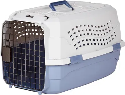 Pet Ap Sturdy Portable 2-door Top-load Hard-sided Pet Travel Carrier With Secure Ventilation, Handle, Front In Blue