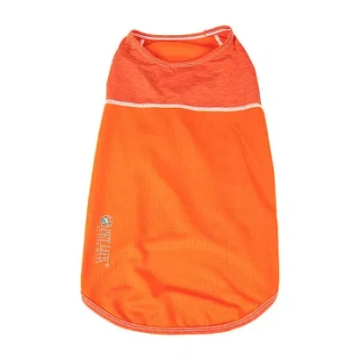 Pet Life Active 'aero-pawlse' Heathered Quick-dry And 4-way Stretch Performance Dog Tank Top T-shirt In Orange