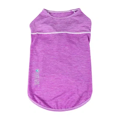 Pet Life Active 'aero-pawlse' Heathered Quick-dry And 4-way Stretch Performance Dog Tank Top T-shirt In Purple