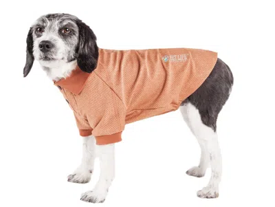 Pet Life Active 'fur-flex' Stretch And Quick-dry Anti-odor Fitness Yoga Dog Polo T-shirt In Multi