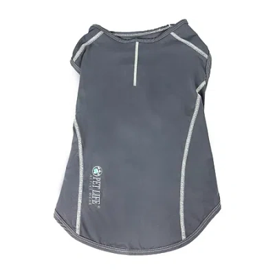 Pet Life Active 'racerbark' 4-way Stretch Performance Active Dog Tank Top T-shirt In Gray