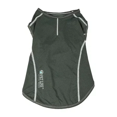 Pet Life Active 'racerbark' 4-way Stretch Performance Active Dog Tank Top T-shirt In Green