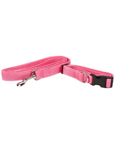 Pet Life Aero Mesh 2 In 1 Dog Leash With Collar In Pink