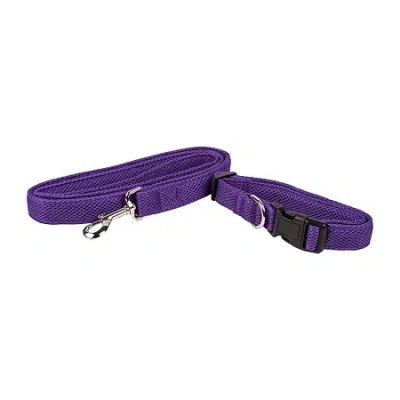 Pet Life Aero Mesh 2-in-1 Dual Sided Comfortable And Breathable Adjustable Mesh-collar Dog Leash In Purple