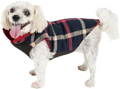 Pet Life 'allegiance' Classical Insulated Plaid Fashion Dog Jacket In Multi