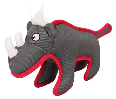 Pet Life Animal Dura-chew Reinforce Stitched Durable Water Resistant Plush Chew Tugging Dog Toy In Gray