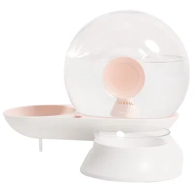 Pet Life 'auto-myst' Snail Shaped 2-in-1 Automated Gravity Pet Filtered Water Dispenser And Food Bowl In Pink