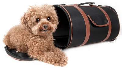 Pet Life 'bark Avenue' Cylindrical Airline Approved Fashion Designer Posh Pet Dog Carrier In Pink
