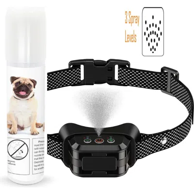 Pet Life Bark-myst 3-level Sensitivity Of Spray And Tone Anti-bark Dog Collar In Black