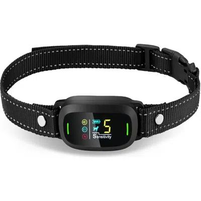 Pet Life Barkomatic Led 5-level Sensitivity And 6-step Automated Beep Vibration And Stimulation Anti In Black