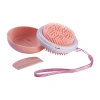 Pet Life Brave 3-in-1 Travel Pocketed Dual Grooming Brush And Comb Dog Comb In Pink