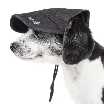 Pet Life 'cap-tivating' Uv Protectant Adjustable Fashion Dog Hat Cap In Black