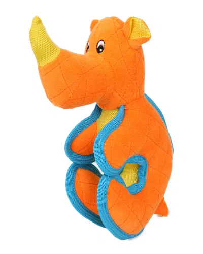 Pet Life Cartoon Funimal Plush Animal Squeak Chew In Orange