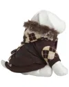 Pet Life Designer Patterned Suede Argyle Coat