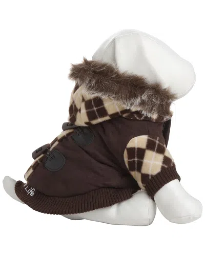 PET LIFE PET LIFE DESIGNER PATTERNED SUEDE ARGYLE COAT