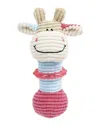 Pet Life Giraffe Cow Plush Squeaking And Rubber In Brown