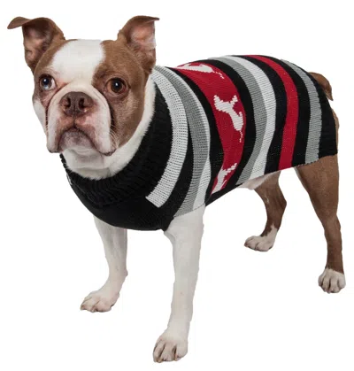 Pet Life Dog Patterned Fashion Striped Ribbed Turtle Neck Dog Sweater In Multi