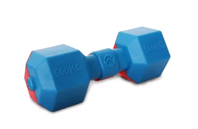 Pet Life 'dumbbell' Durable Chew And Fetch Tpr Waterproof Floating Dog Toy In Blue