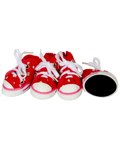 Pet Life Extreme Skater Canvas Casual Grip Pet Sneaker Shoes In Red