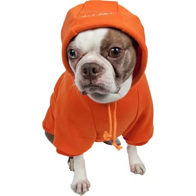 Pet Life Fashion Plush Cotton Hoodie In Orange