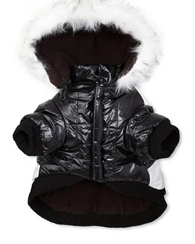 Pet Life Fashion Striped Ultra Plush Pet Parka Coa