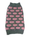 Pet Life Fashion Weaved Heavy Knit Designer Ribbed Turtle Neck Dog Sweater