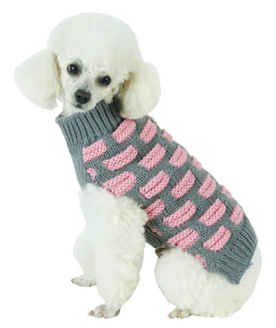Pet Life Fashion Weaved Heavy Knit Designer Ribbed Turtle Neck Dog Sweater In Multi