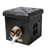 Pet Life Foldaway Collapsible Designer Cat House Furniture Bench In Black