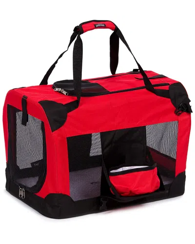 Pet Life Folding Deluxe 360 Vista View House Pet Carrier In Red