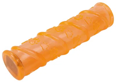 Pet Life 'glow-stick' Tpr And Led Lighting Squeak And Chew Dog Toy In Orange