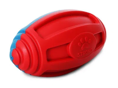 Pet Life 'gridiron Football' Durable Chew And Fetch Tpr Waterproof Floating Dog Toy In Red
