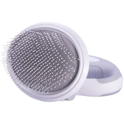 Pet Life 'gyrater' Travel Swivel Pet Grooming Slicker Brush In Purple