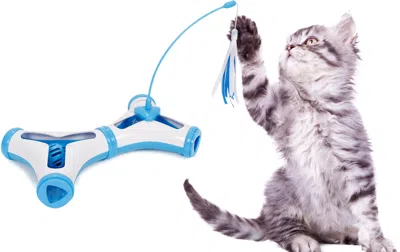 Pet Life 'kitty-tease' Interactive Teaser Kitty Cat Puzzle Toy In Blue