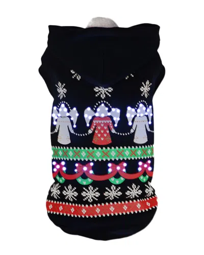 Pet Life Led Lighting Patterned Holiday Hooded Sweater In Multi