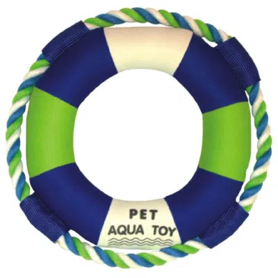 Pet Life 'life Raver' Rounded Squeaking And Jute Rope Floating Dog Toy In Multi